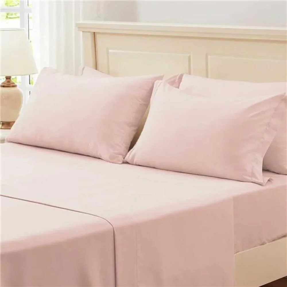 New Full Comforter Set 7 Pieces, Pink Seersucker Bed in a Bag with Comforter
